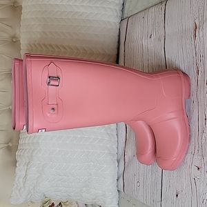 Hunter Matte Barbie Pink Tall Rain Boots Size 9